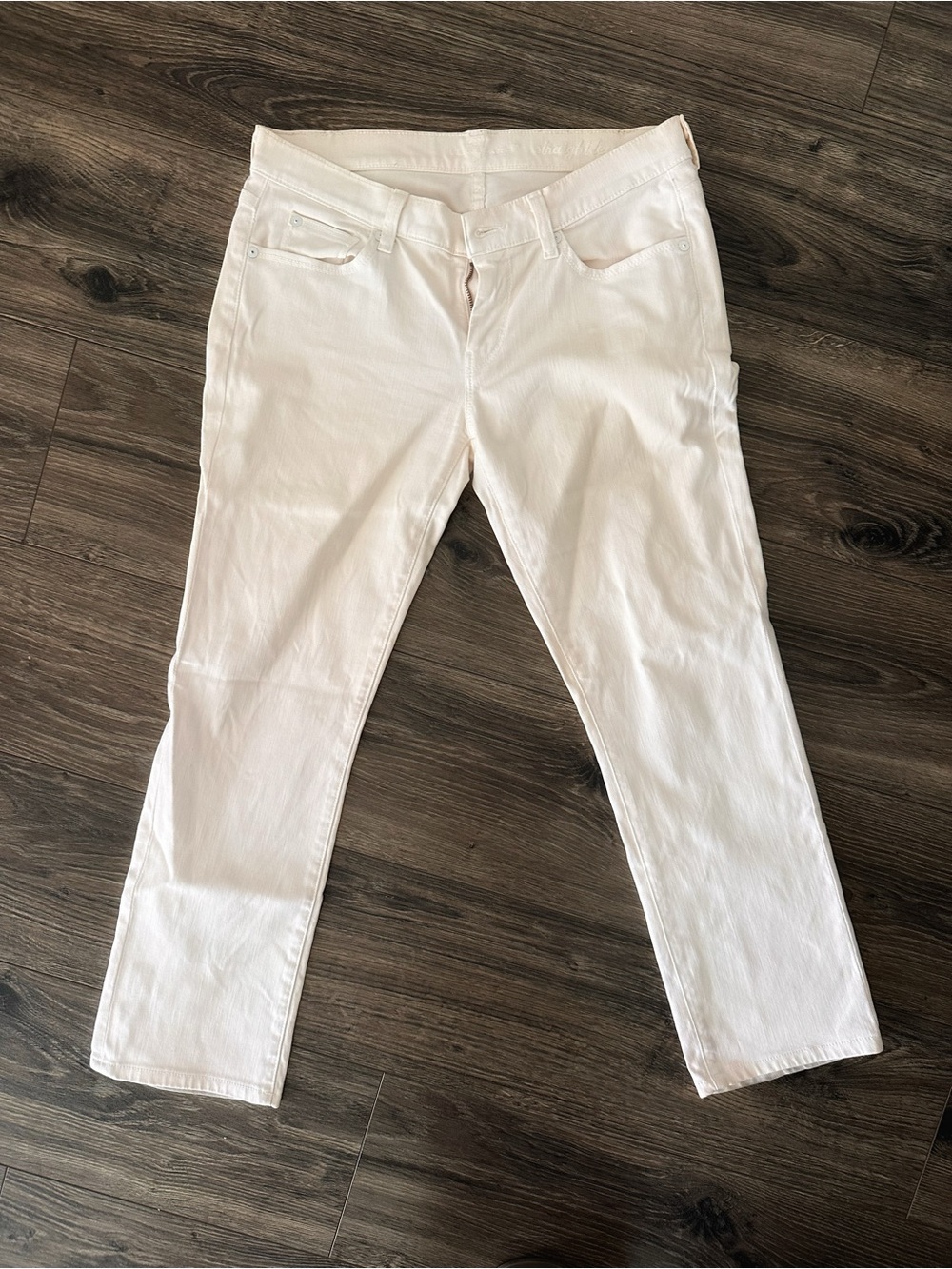 7 For All Mankind Cream Straight-Leg Women’s Jeans
